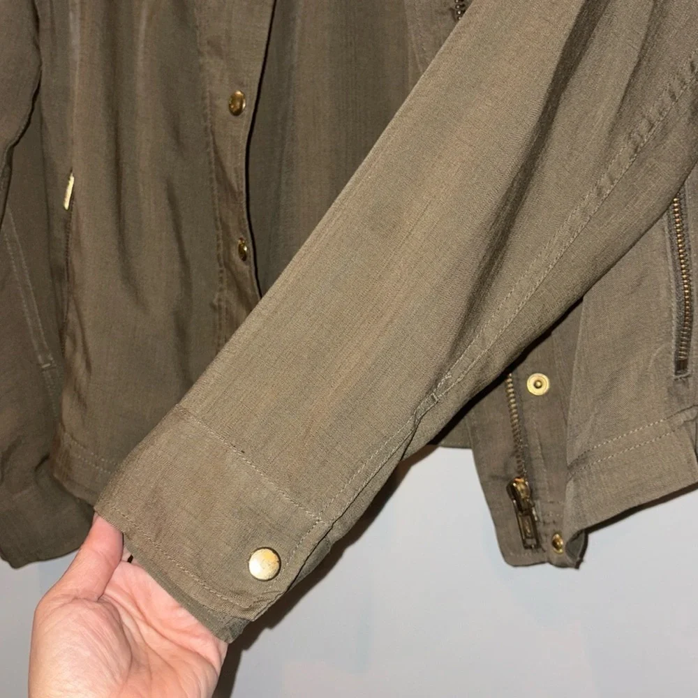Club Monaco Darby Tencel Utility Shirt Jacket Size XS Olive Green - Picture 5 of 14